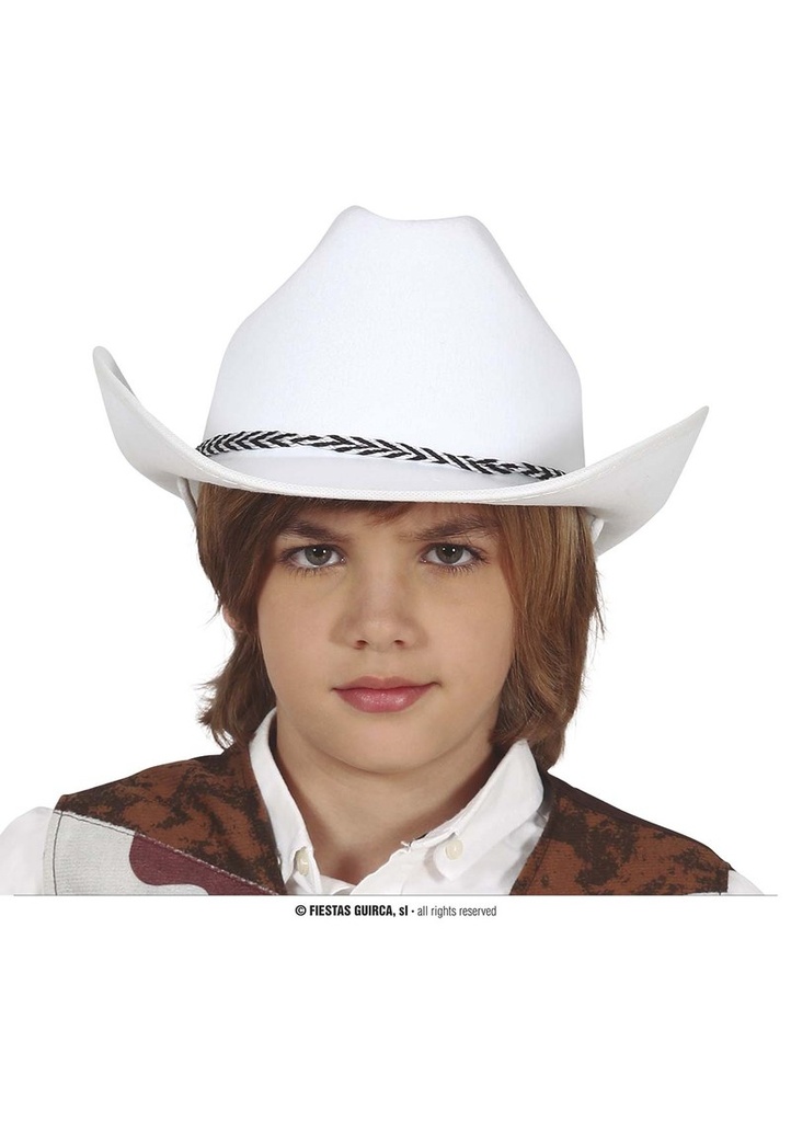 White Felt Cowboy Hat - Child One Size