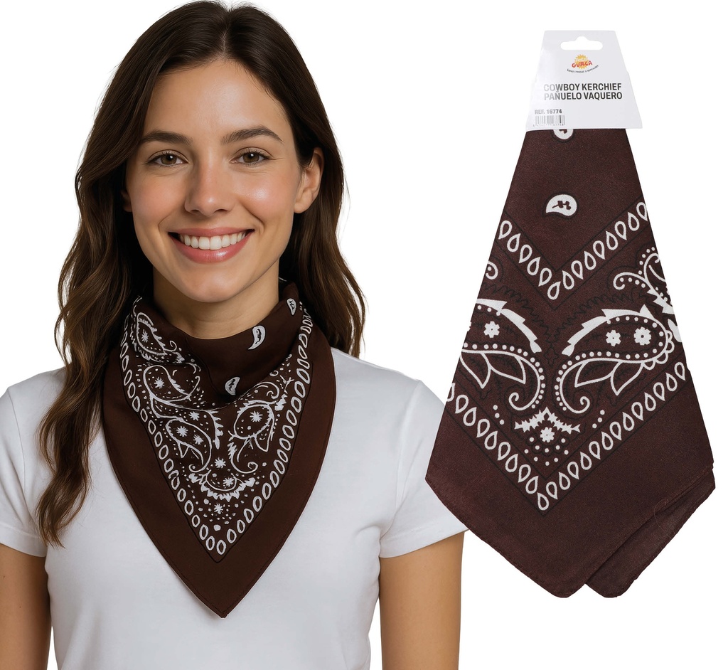 Cowboy Bandana Kerchief Brown