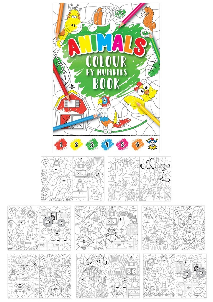 [S51685] Mini Party Favor Book Fun Colour By Numbers Animals (10.5cm x 14.5cm)