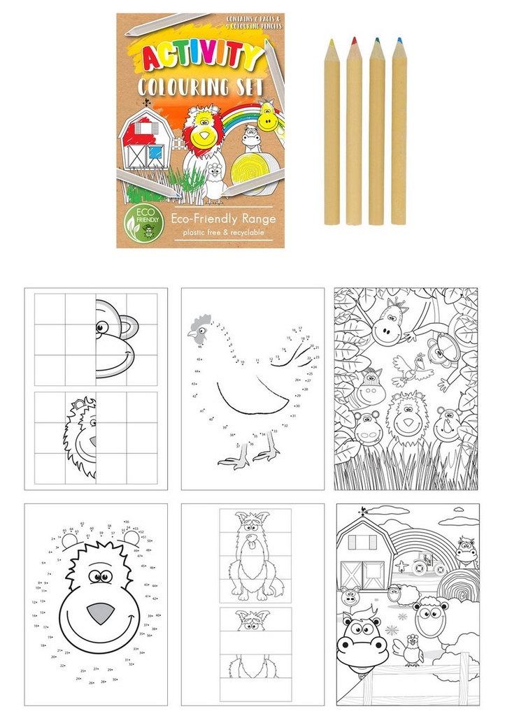 Mini Party Favor Colouring Set Activity Fun (14cm x 10cm)