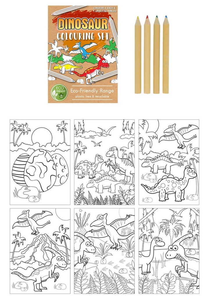 [S35386] Mini Party Favor Colouring Set Dinosaurs (14cm x 10cm)