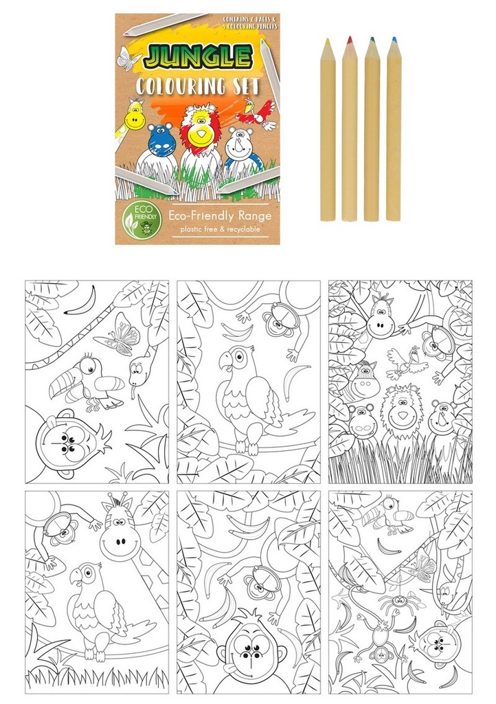 [S35381] Mini Party Favor Colouring Set Jungle (14cm x 10cm)