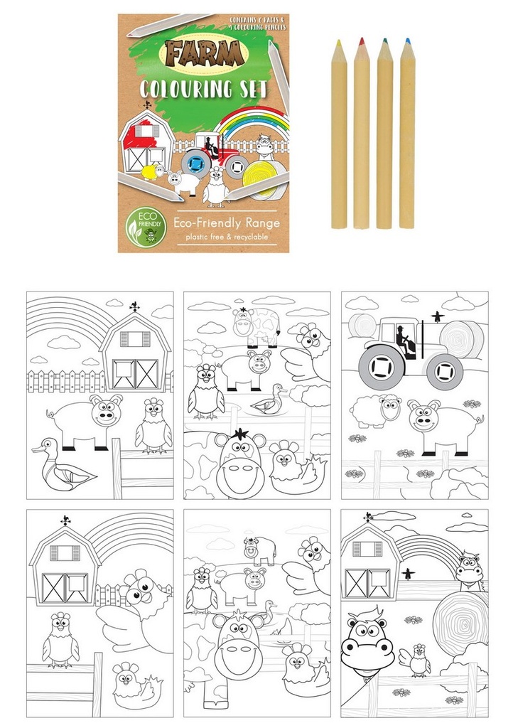 [S35380] Mini Party Favor Colouring Set Farm (14cm x 10cm)