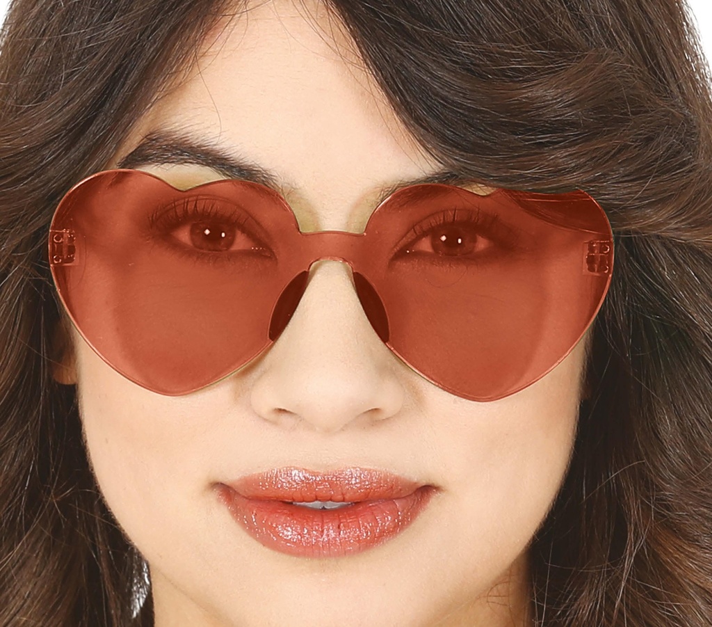 Transparent Red Heart Glasses