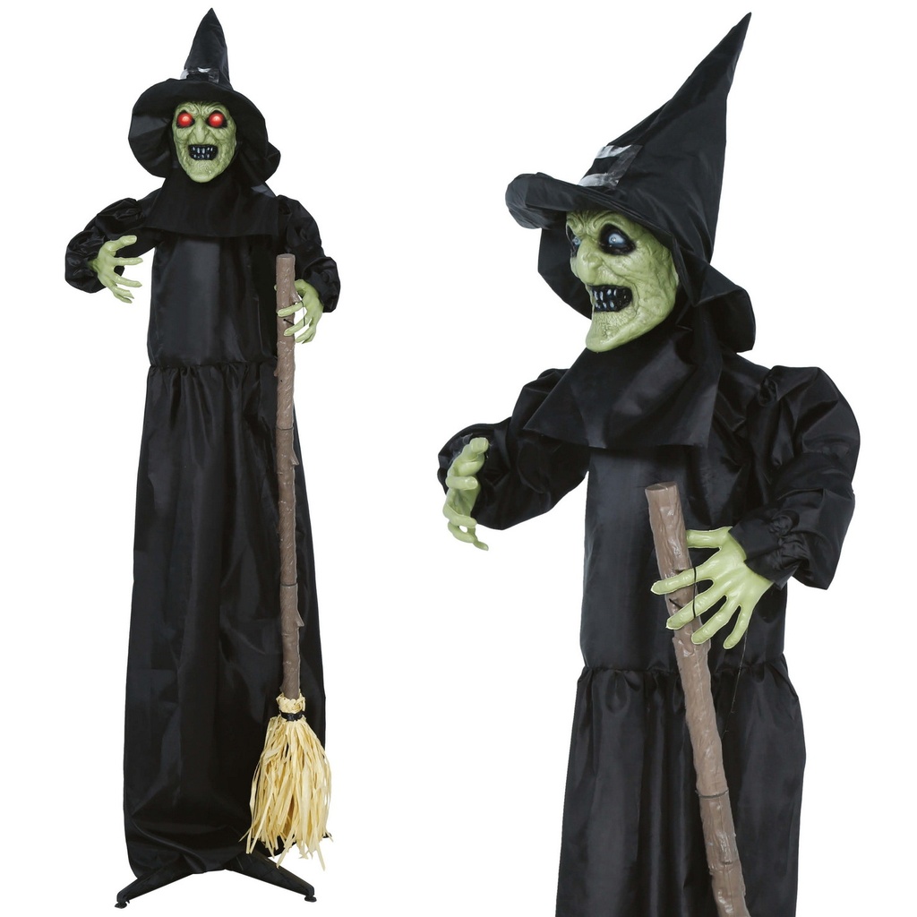 Halloween Scary Witch With Light Sound & Movement 185cm