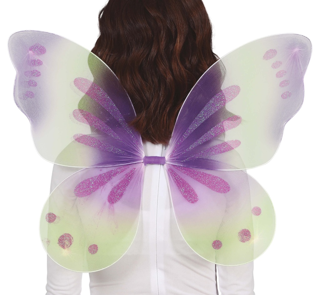 Butterfly Fairy Green & Purple Wings 40x30cm.