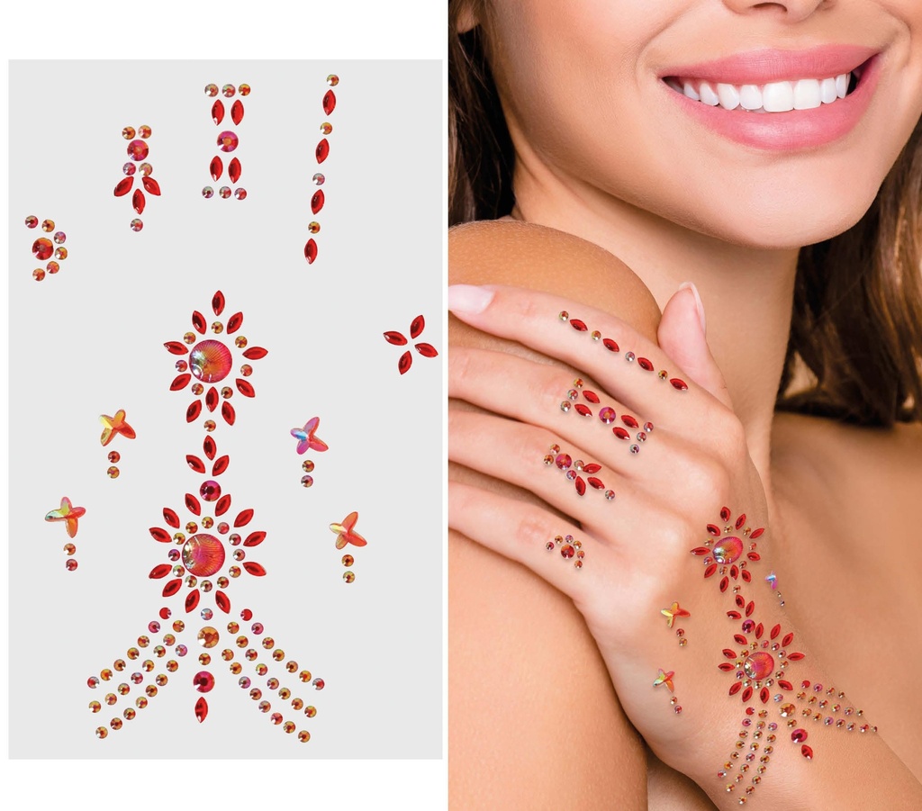 Hand Jewels Red 12x20cm