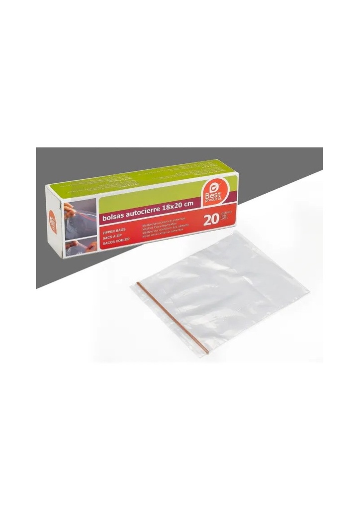 [257500] Zipper Plastic Bags 18x20cm - 20pk