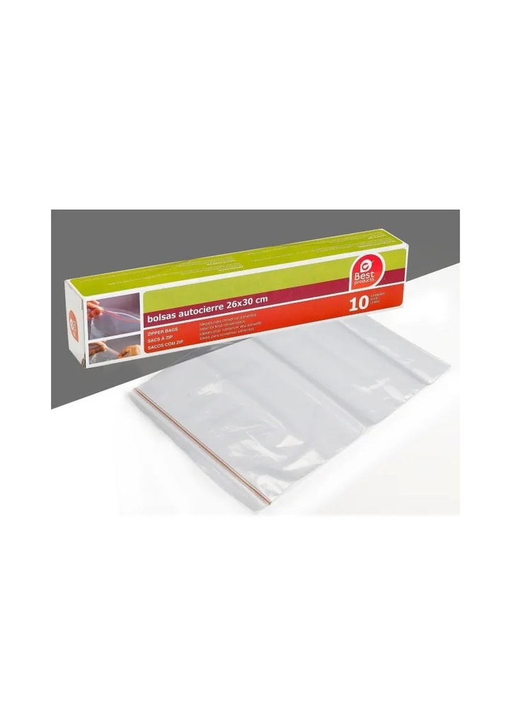 [257600] Zipper Plastic Bags 26x30cm - 10pk