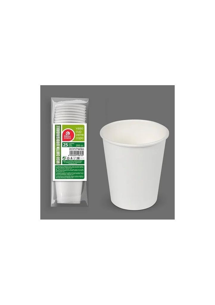 White Paper Cups 200ml - 25pk