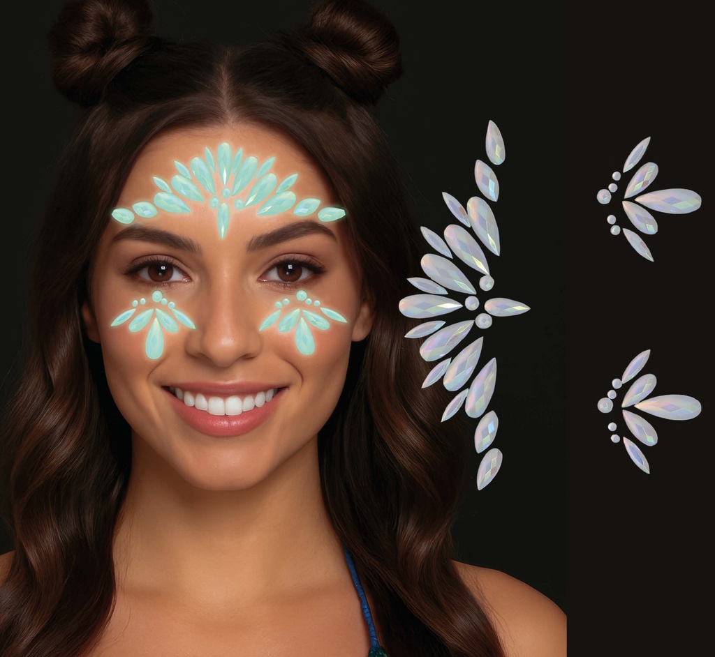 Glow In The Dark Adhesive Face Jewels