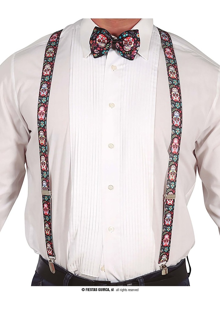 Halloween Catrina Suspenders - Adult One Size