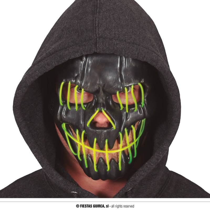 Black Purge Mask With Light - One Size