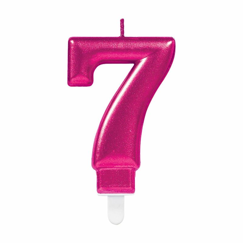 Candle Sparkling Celebrations Pink 7.5cm - No. 7