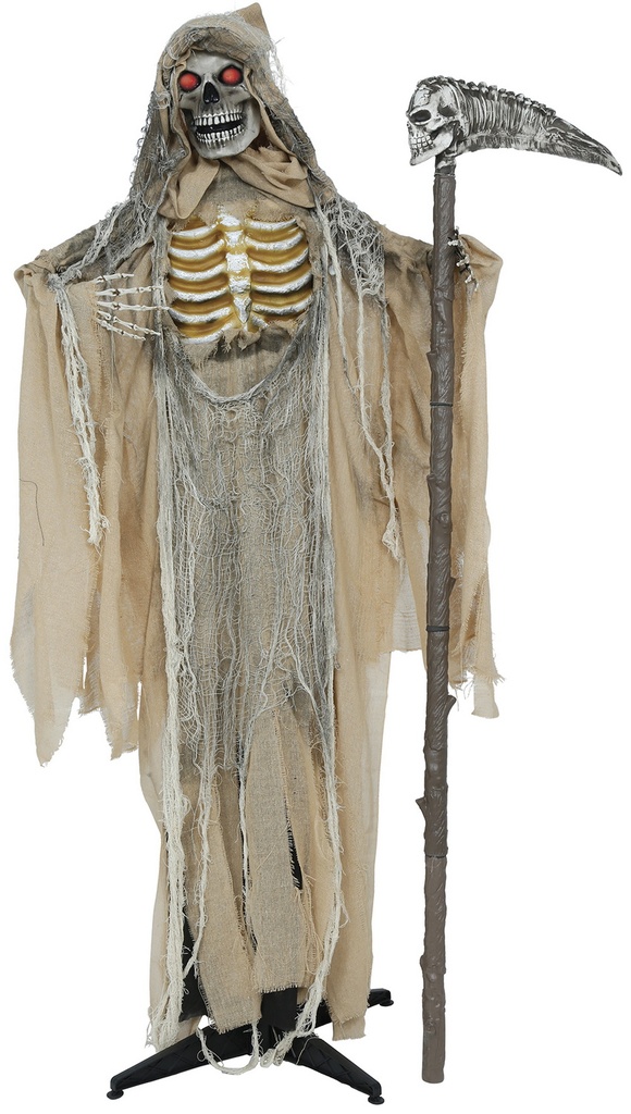 Halloween Standing Grim Skeleton Reaper With Light Sound Movement 170cm