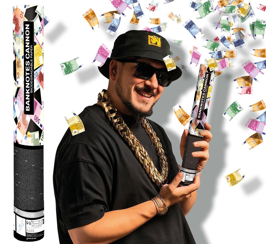 Euro Banknotes Money Confetti Cannon 40cm