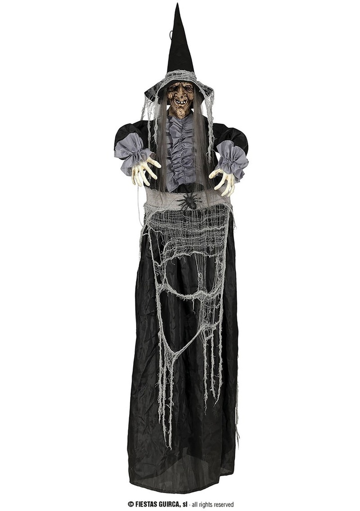 Hanging Witch With Light Sound & Movement 180cm