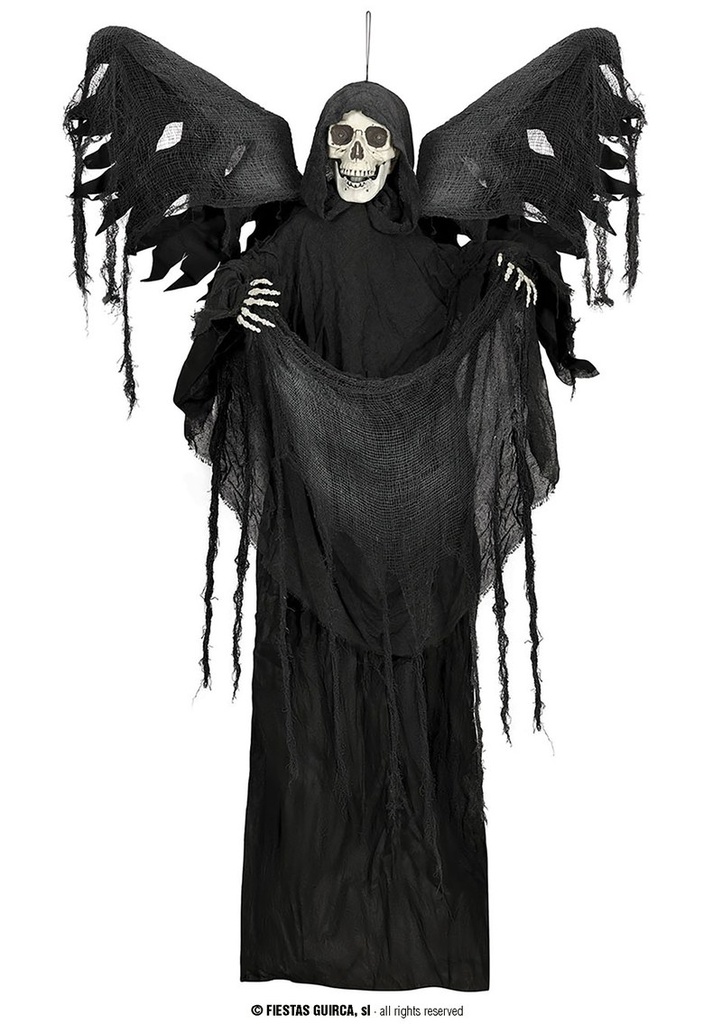 Hanging Skeleton With Wings Light Sound & Movement 160cm