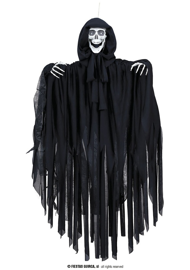 Hanging Death Skeleton With Light Sound & Movement 90cm