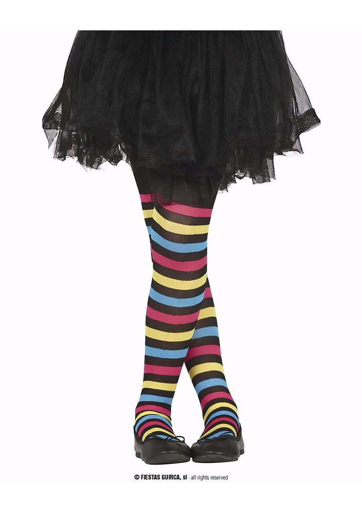 Striped Rainbow Tights - Age 7 to 12 Years