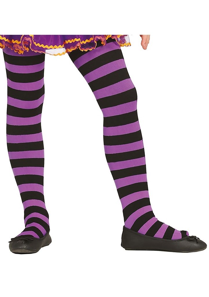 Purple Striped Tights - Age 7 to 12 Years