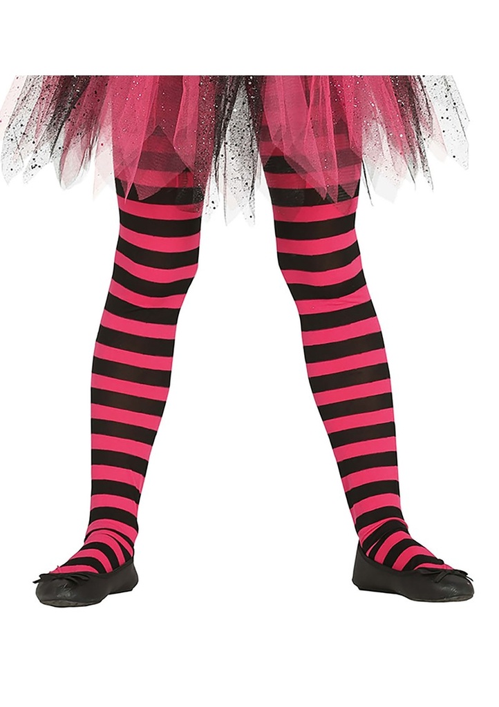 Pink Striped Tights - Age 7 to 12 Years