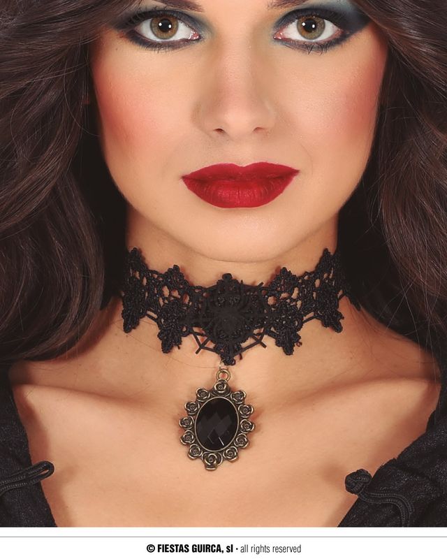 Black Necklace With Black Stone