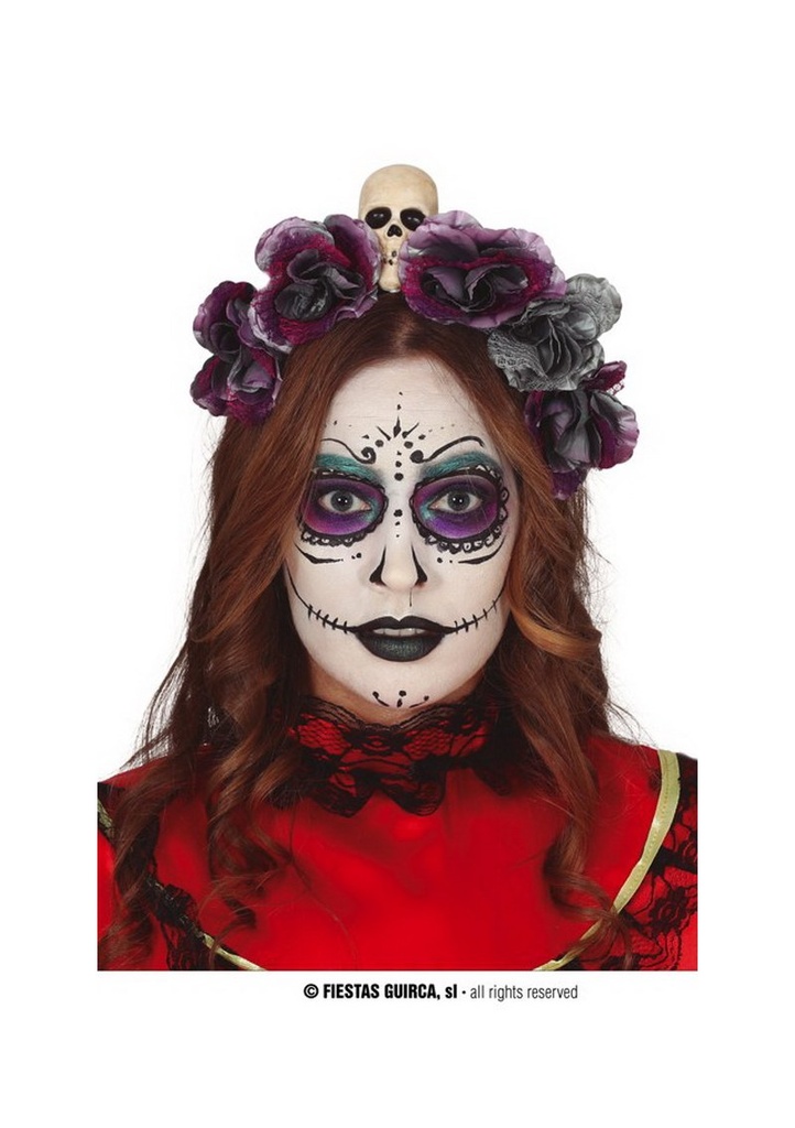 Halloween Flowers With Skull Headband