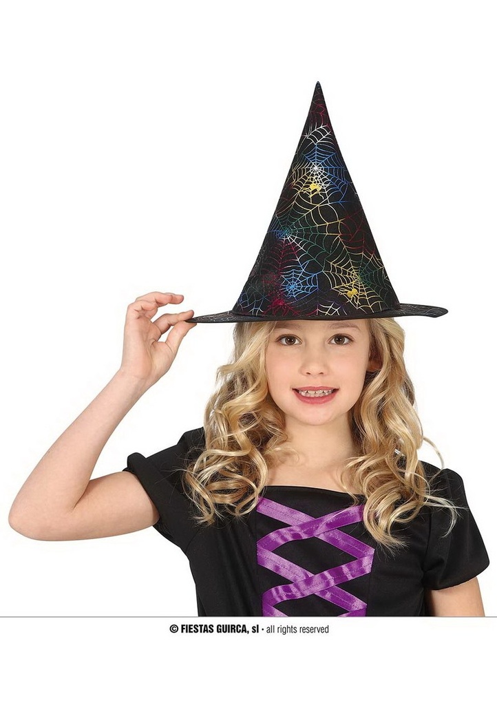 Witch Hat With Spiderweb - Child One Size
