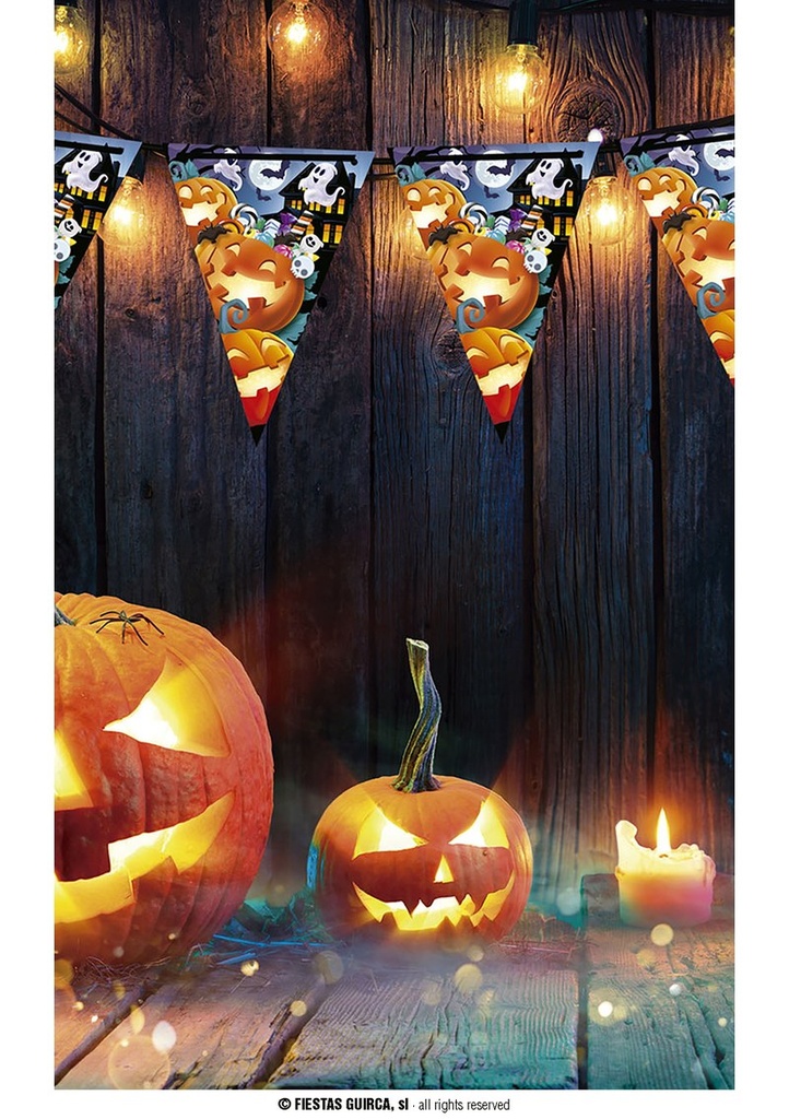 Halloween Paper Pennant Pumpkin (19x27cm) - 300cm