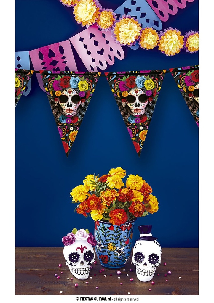 Halloween Paper Pennant Catrina (19x27cm) - 300cm