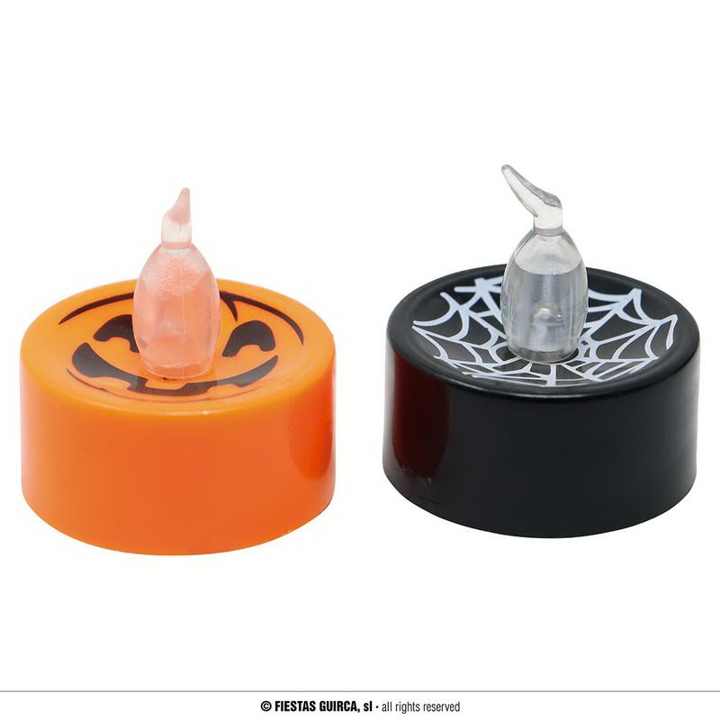 Candle With Light (Assorted Orange / Black) 4x4cm - 1pk