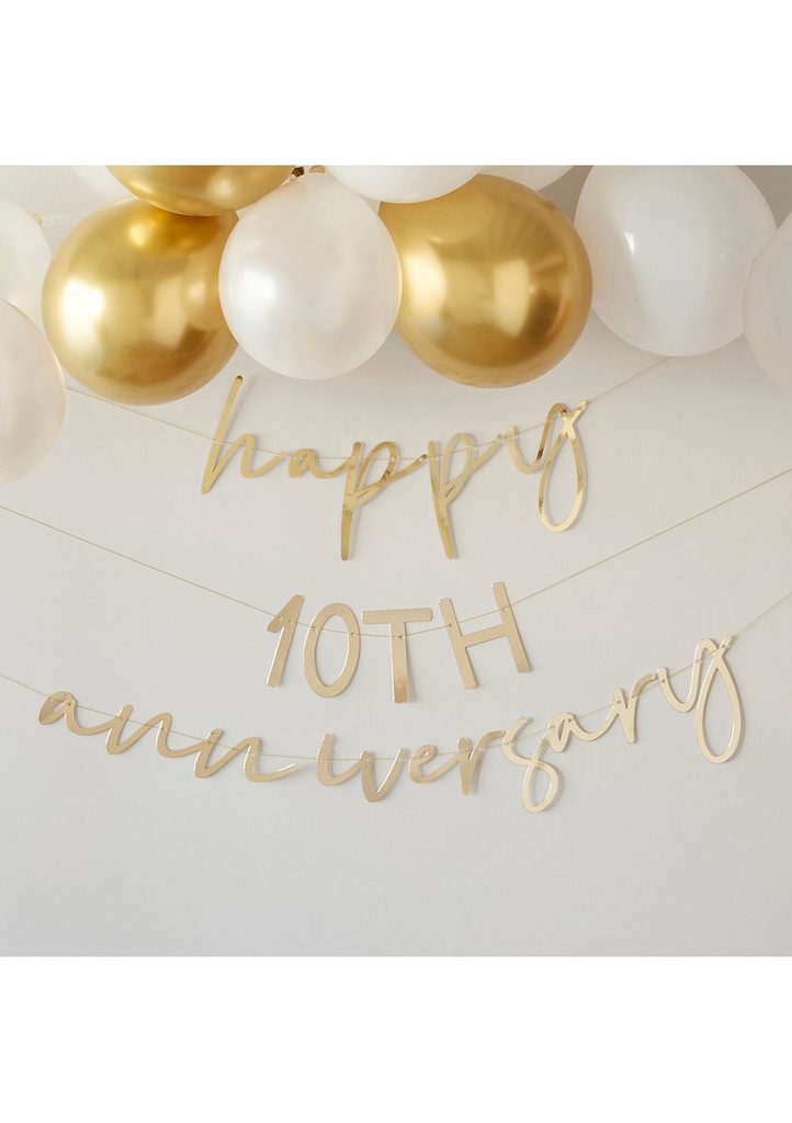Gold Customisable Anniversary Bunting - 2m