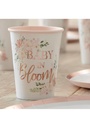 Rose Gold Floral Baby Shower Cups - 8pk