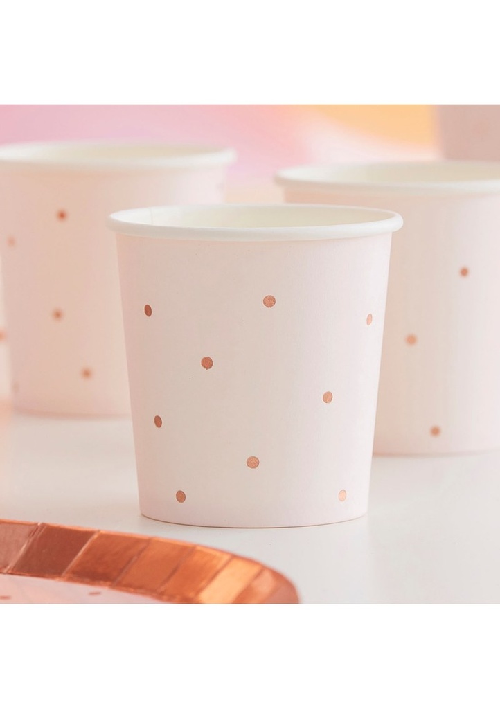 Pink and Rose Gold Foiled Paper Hen Party Shot Glasses - 10pk
