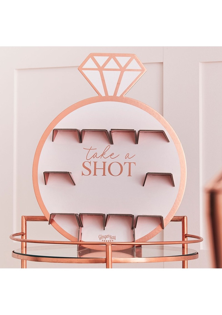 [HN-814] Rose Gold Hen Party Drinks Shot Wall - 40cm x 69cm