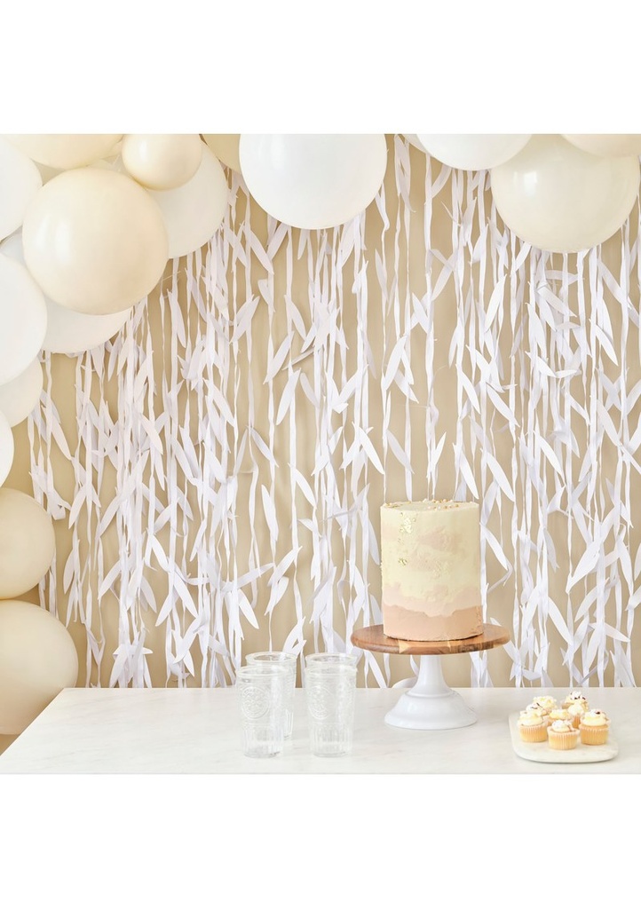 White Leaf Ribbon Backdrop - 100m