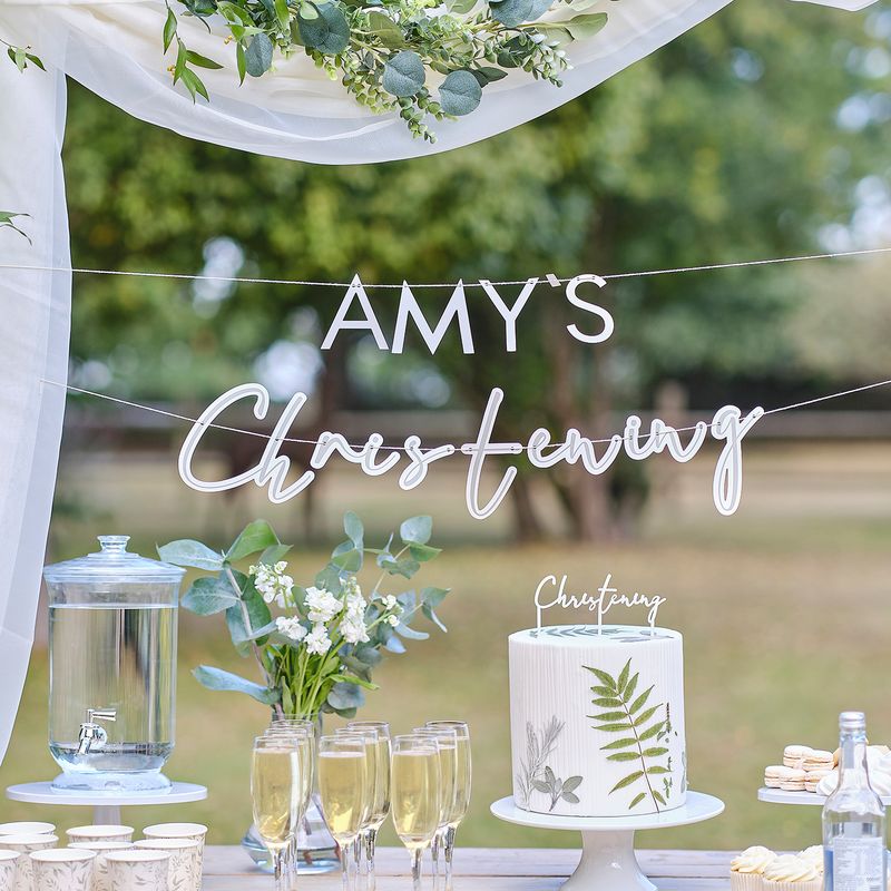 Customisable Christening Bunting Banner - 1.5m