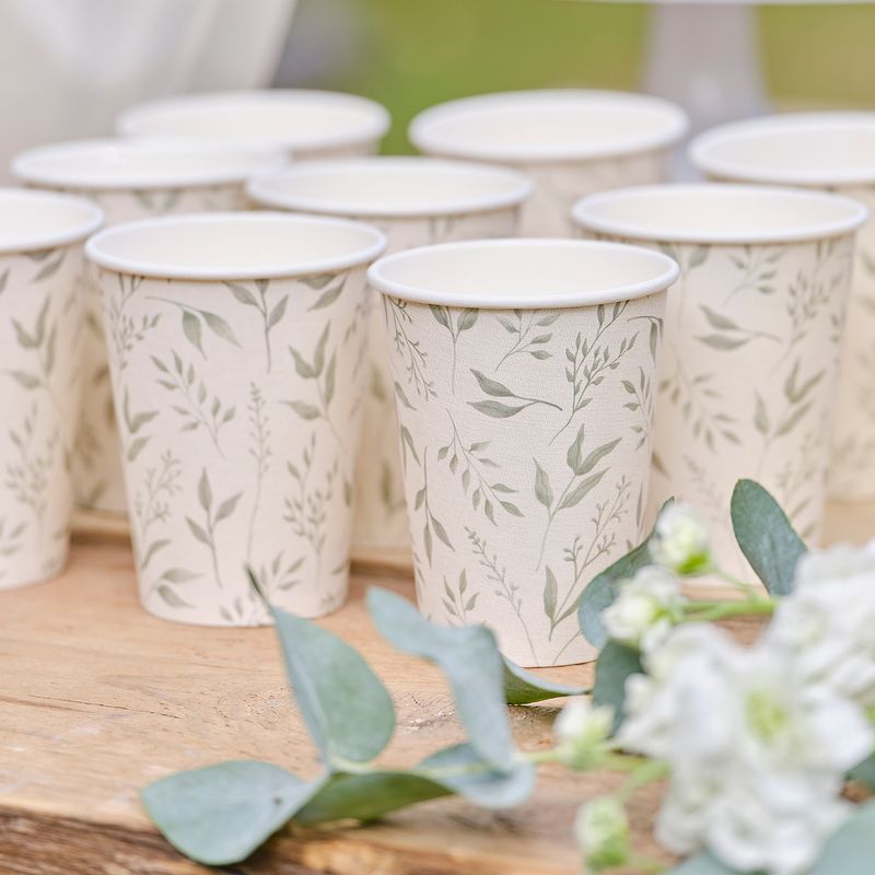 [CT-107] Botanical Christening Paper Cups - 8pk