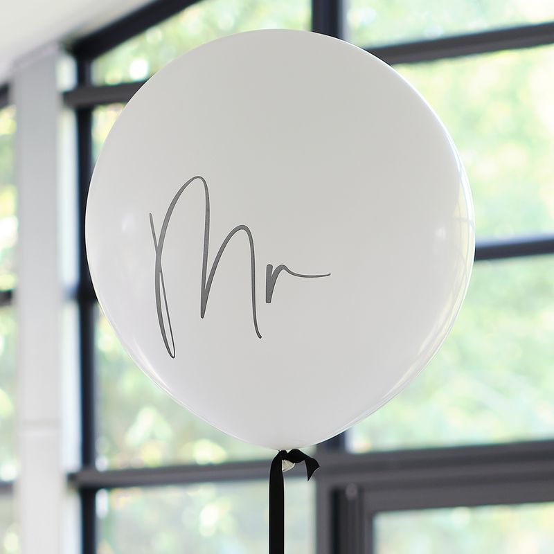 Black & White 36" Latex Balloon ( Mr ) - 1 pk