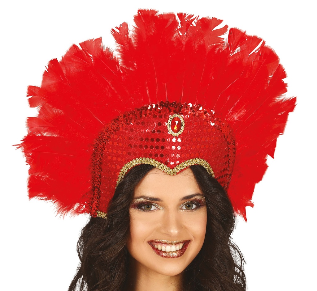 Feather Headpiece Red - Adult One Size