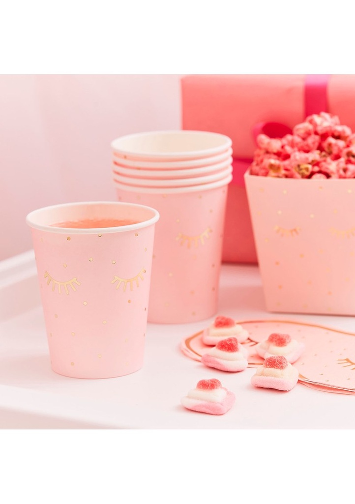 Pink Pamper Party Paper Cups - 8pk