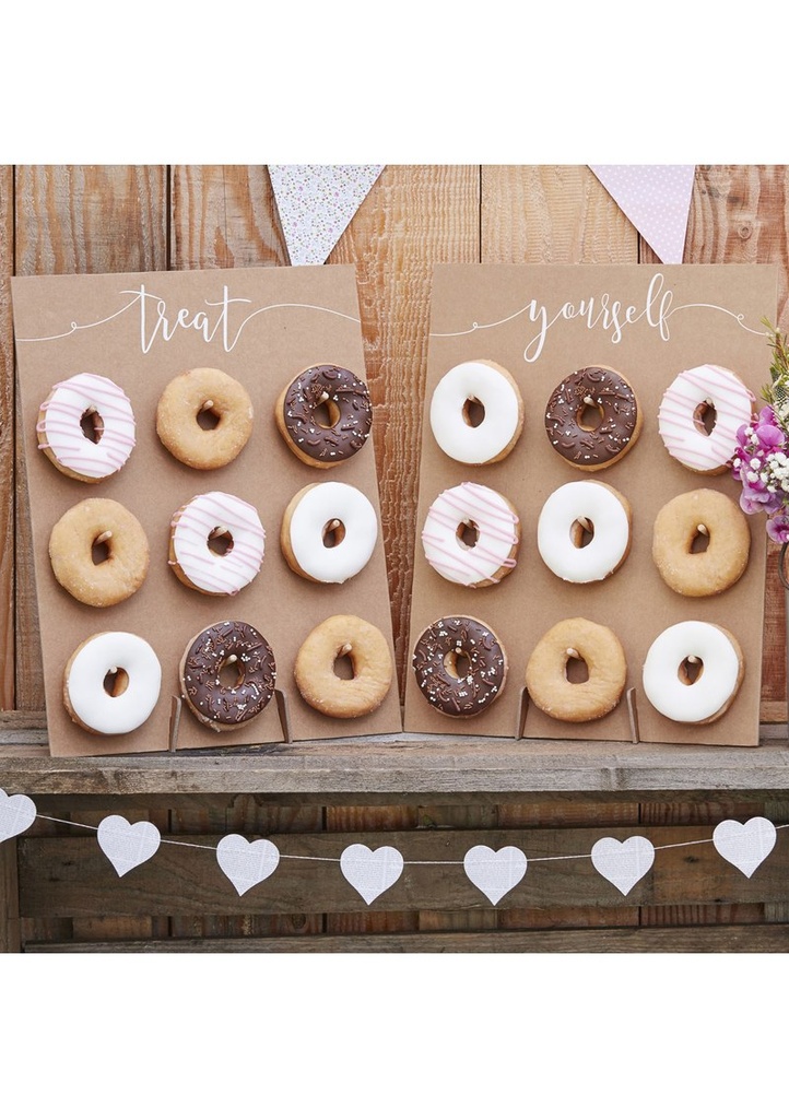 [CW-209] Rustic Kraft Double Donut Wall - 42cm x 32cm
