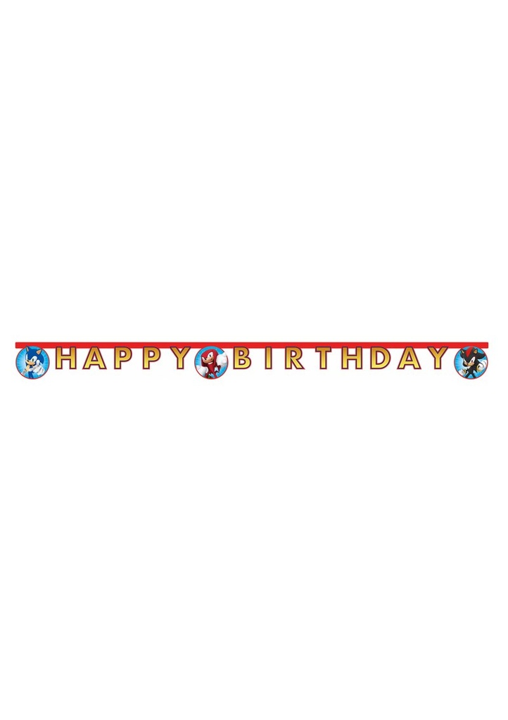 Sonic Party FSC Die-cut Happy Birthday Banner - 1pk
