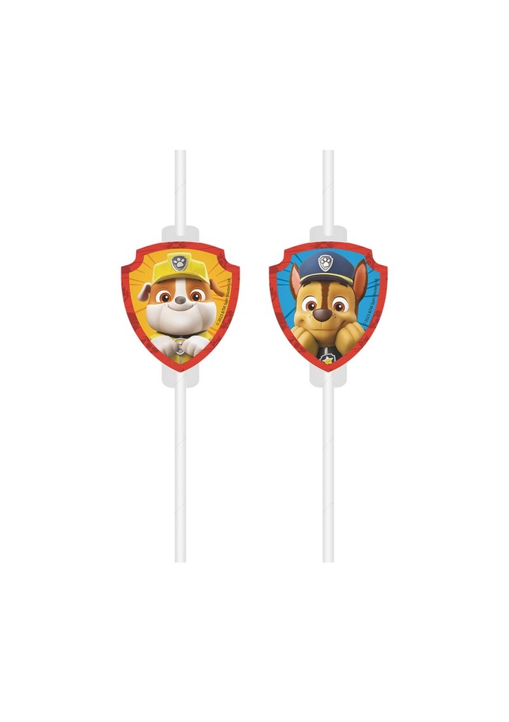 Paw Patrol FSC Medallion Paper Drinking Straws - 4pk