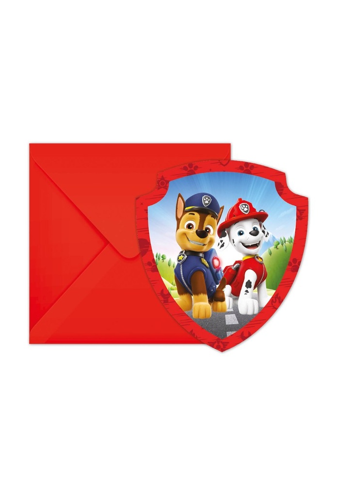 Paw Patrol FSC Die-Cut Invitations & Envelopes - 6pk