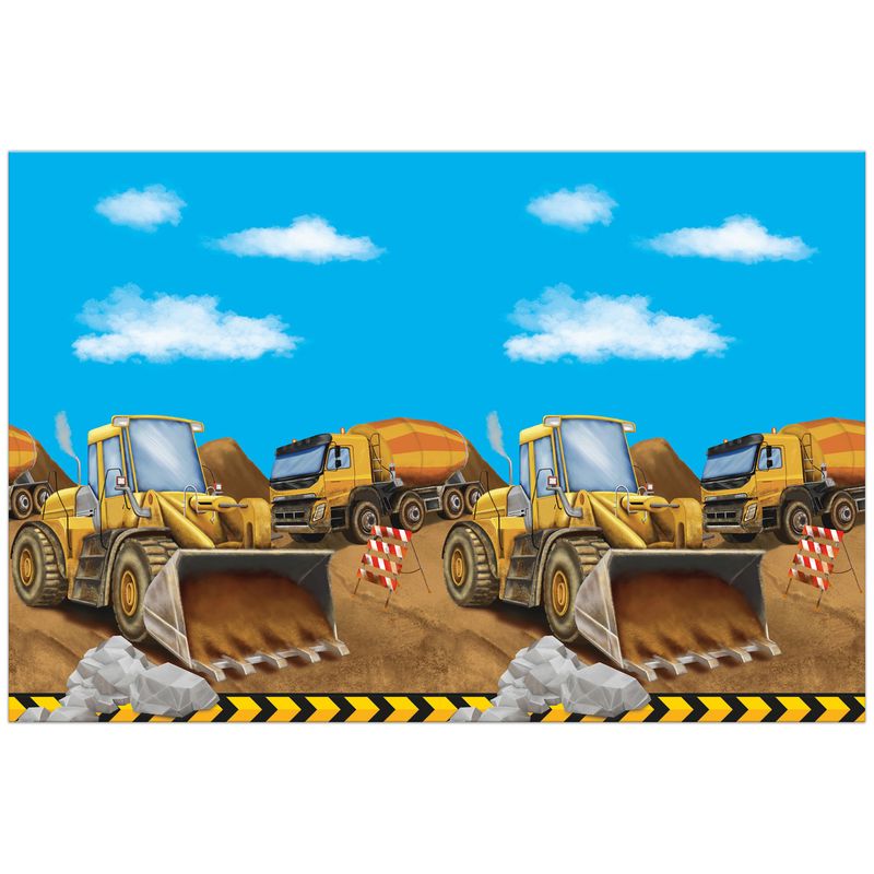 Construction Plastic Tablecover 120x180cm - 1pk