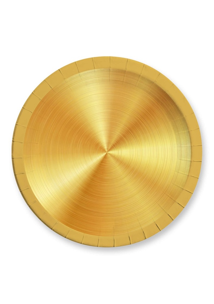 [94783] Gold FSC Paper Plates Large 23cm - 8pk