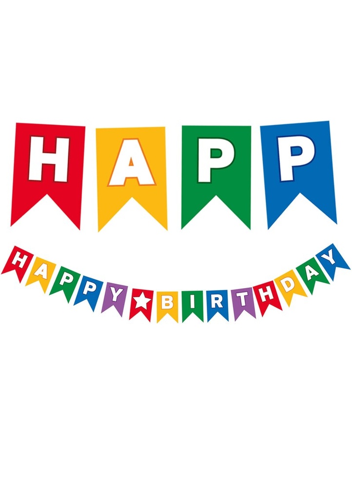 Rainbow Party FSC Paper Pennant Banner "Happy Birthday" - 1pk
