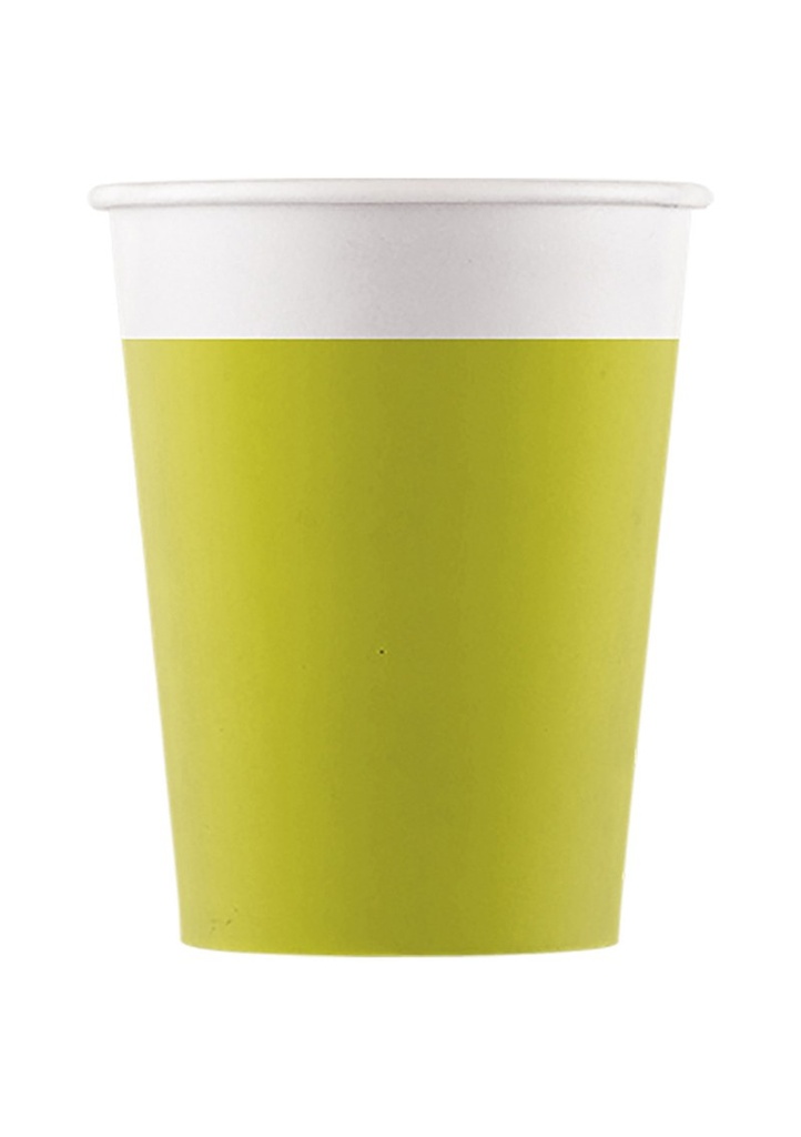 [93542] Lime Green FSC Paper Cups 200ml - 8pk